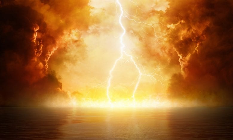 Apocalyptic religious background. Shutterstock.