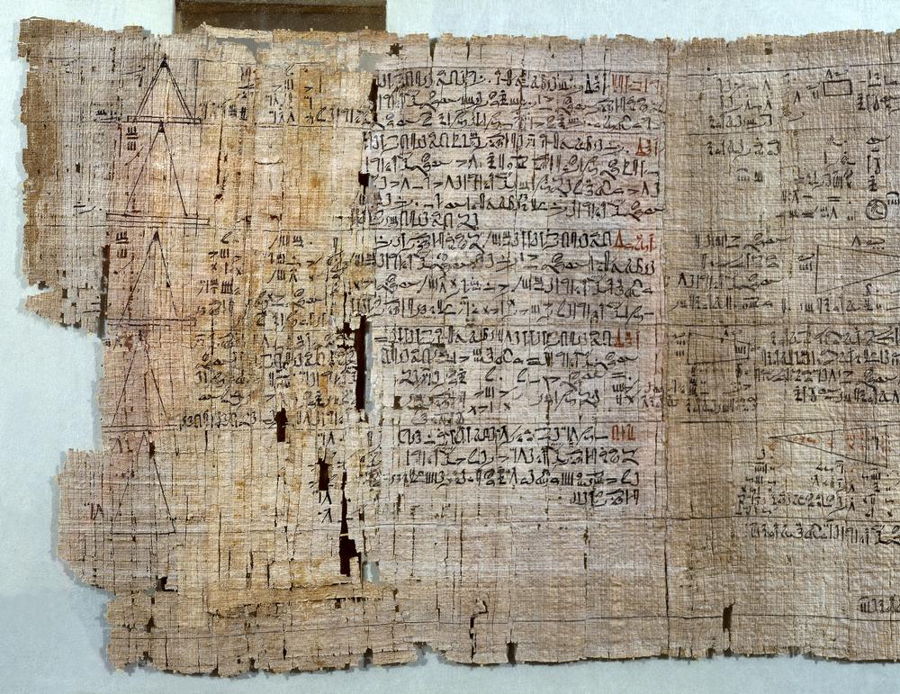 Section from the Rhind Mathematical Papyrus, stored in the British Museum.