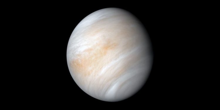 As it sped away from Venus, NASA's Mariner 10 spacecraft captured this seemingly peaceful view of a planet the size of Earth, wrapped in a dense, global cloud layer. Image Credit: NASA/JPL-Caltech.