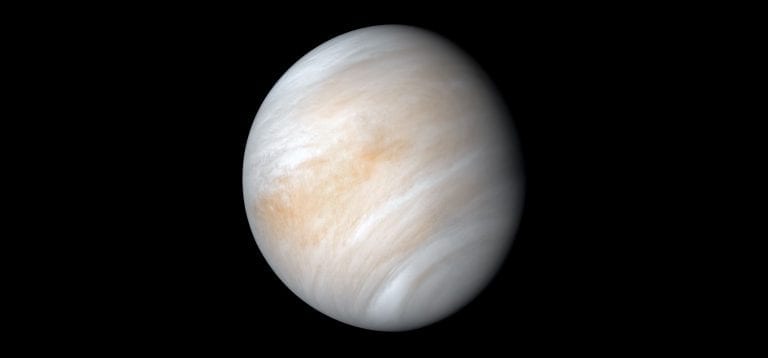 As it sped away from Venus, NASA's Mariner 10 spacecraft captured this seemingly peaceful view of a planet the size of Earth, wrapped in a dense, global cloud layer. Image Credit: NASA/JPL-Caltech.