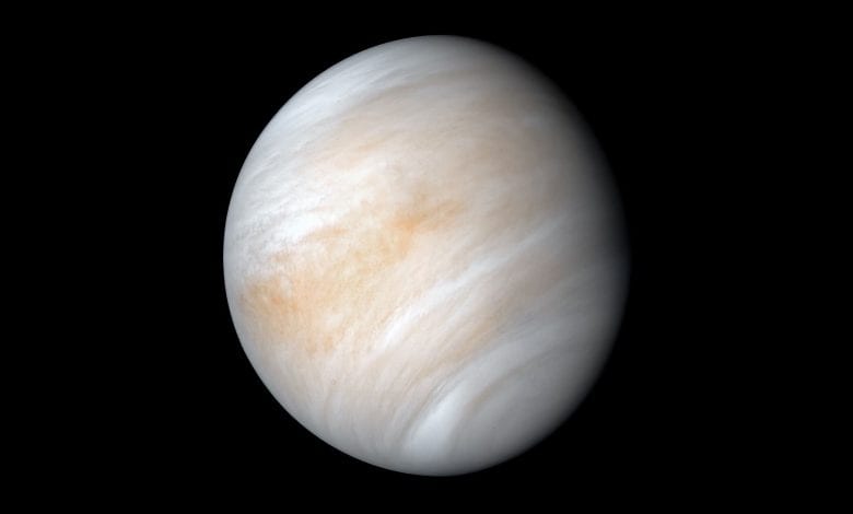 As it sped away from Venus, NASA's Mariner 10 spacecraft captured this seemingly peaceful view of a planet the size of Earth, wrapped in a dense, global cloud layer. Image Credit: NASA/JPL-Caltech.