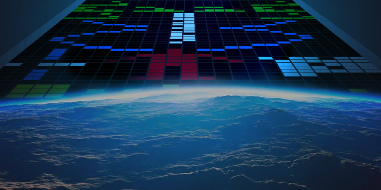 Illustration of the Arecibo Message that Carl Sagan sent to space.