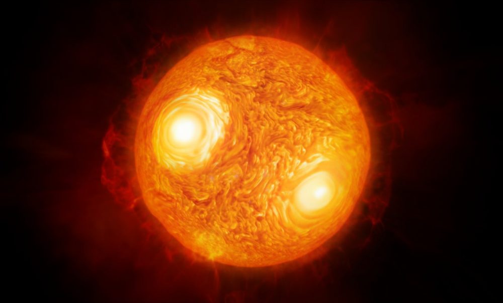 An extremely detailed reconstruction of Antares based on the recent images made by ESO. You can see the original photograph of the star below.