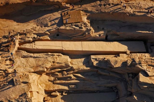 One of the unfinished obelisks near one of the quarries in Aswan which where most granite in ancient Egypt came from.