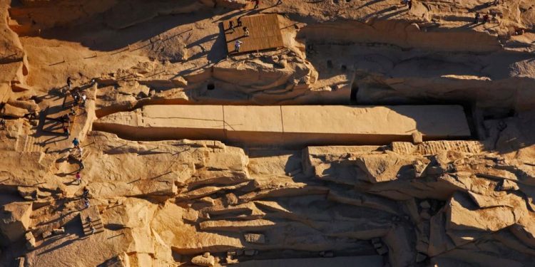 One of the unfinished obelisks near one of the quarries in Aswan which where most granite in ancient Egypt came from.