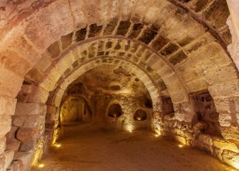 Tunnels in the ancient underground city of Derinkuyu.