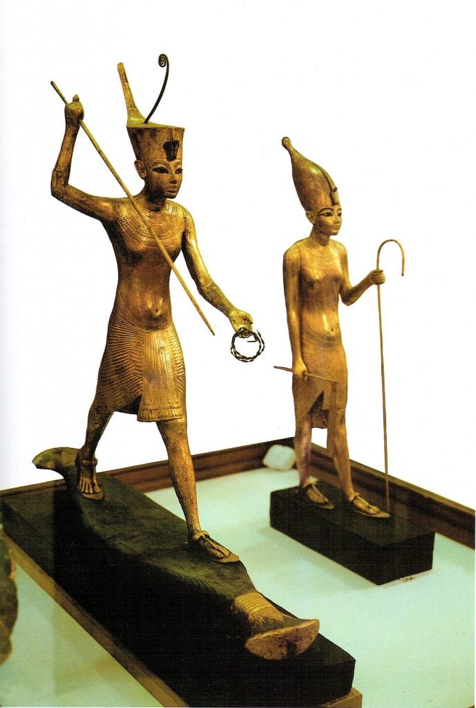 Two of the many Golden Statuettes from the treasures of Tutankhamun.