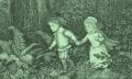 An illustration of the Green Children of Woolpit.