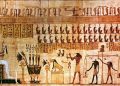An example of ancient Egyptian illustrations and hieroglyphs. Jumpstory.