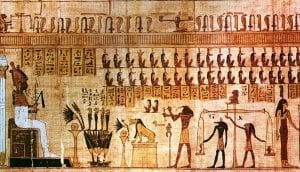 An example of ancient Egyptian illustrations and hieroglyphs. Jumpstory.
