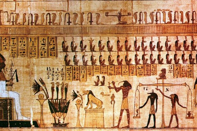 An example of ancient Egyptian illustrations and hieroglyphs. Jumpstory.