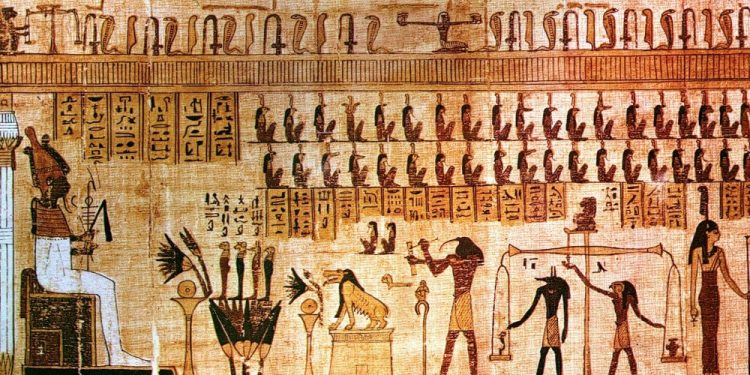 An example of ancient Egyptian illustrations and hieroglyphs. Jumpstory.