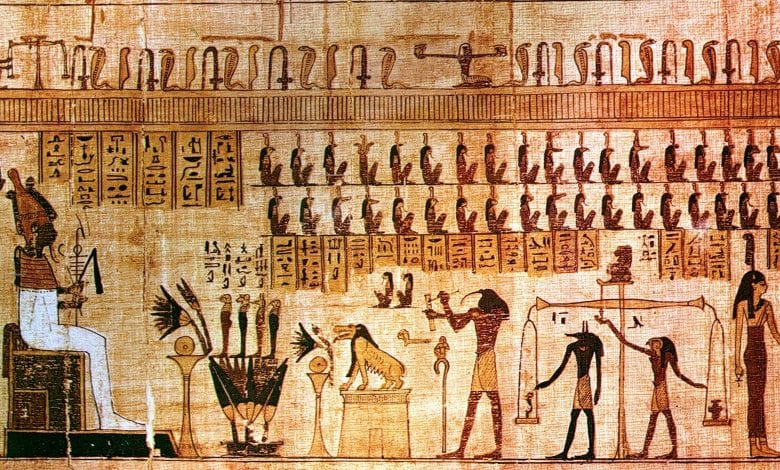 An example of ancient Egyptian illustrations and hieroglyphs. Jumpstory.