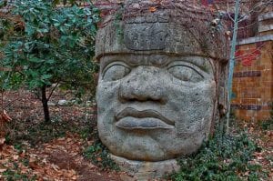 One of the 17 giant head statues erected by the ancient Olmecs.