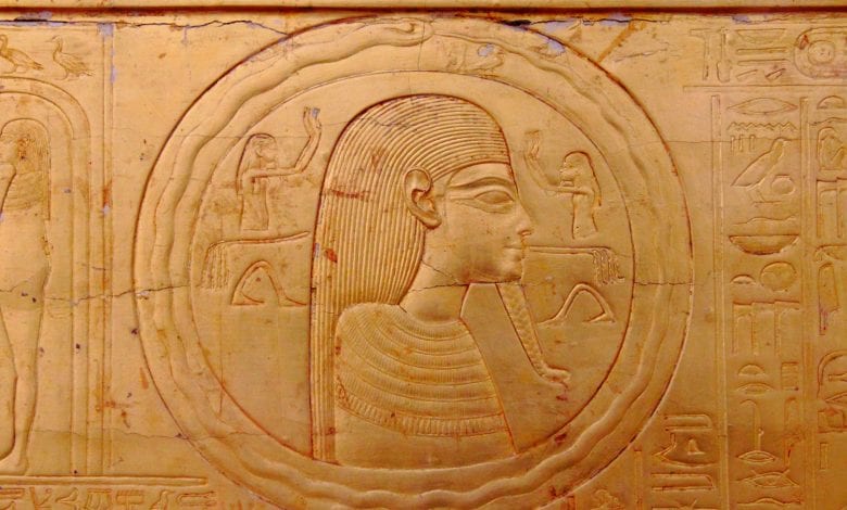 The Ouroboros illustrated on one of the coffins of Tutankhamun. The Ouroboros is an ancient symbol of a dragon eating its own tail that was later adopted by the Greek and the Romans, and later on became one of the most important symbols of alchemy.