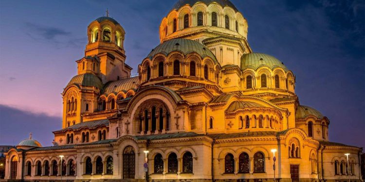 Cathedral Saint Aleksandar Nevski in Sofia, Bulgaria.