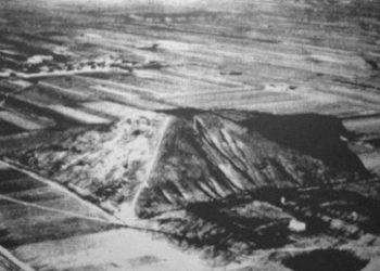 The alleged unconfirmed photograph of the Great White Pyramid of China. It is said that this ancient Chinese pyramid is twice as large as the Great Pyramid of Giza.