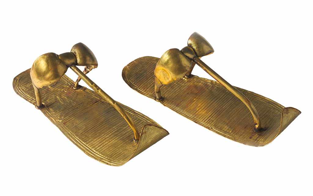 Tutankhamun's sandals as found in his tomb.
