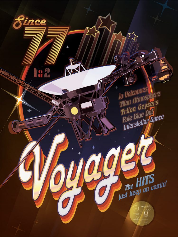 A "disco" poster of the Voyager 1 mission. Image Credit: NASA.