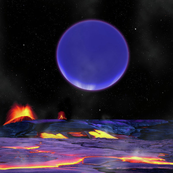 An artist's conception shows Kepler-36c as it might look from the surface of neighboring Kepler-36b.