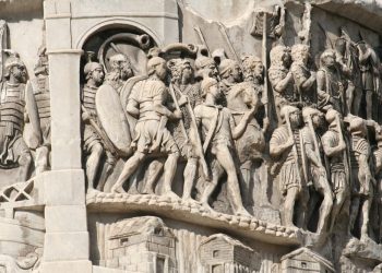 The Column of Marcus Aurelius and the relief depicting Roman Legionaries.