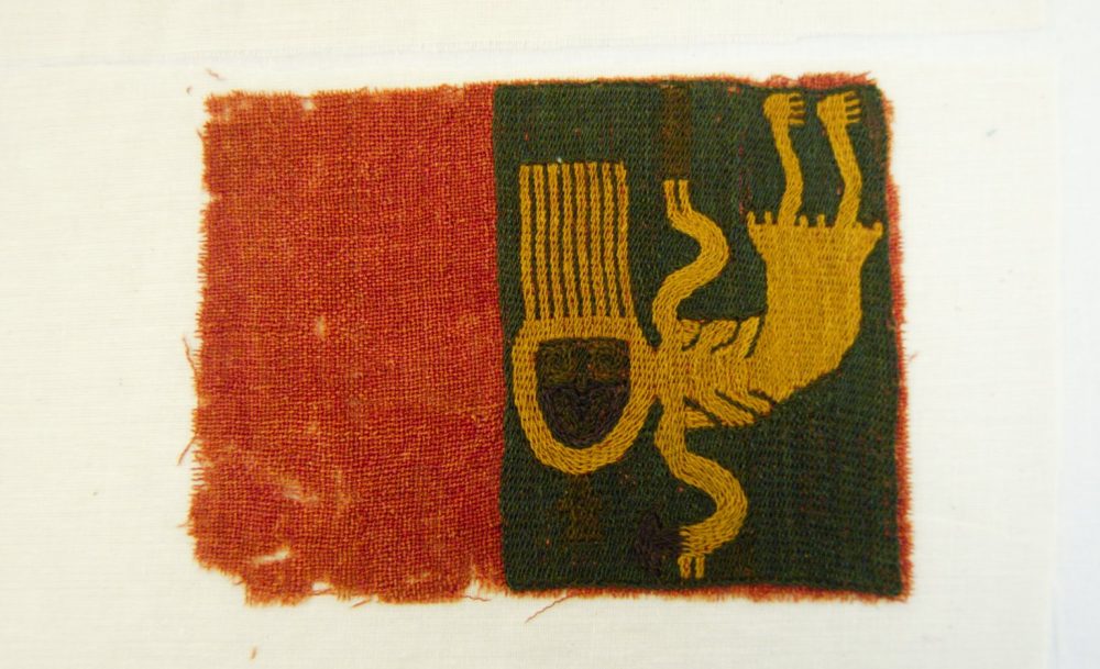 Textile piece with a skeletal figure. Source: Brooklyn Museum