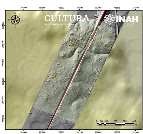 An image showing one of the sections where experts identified monumental ancient Maya structures. Image Credit: INAH.