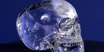 The most famous crystal skull in the world, allegedly discovered under a Mesoamerican pyramid by Mitchell Hedges.
