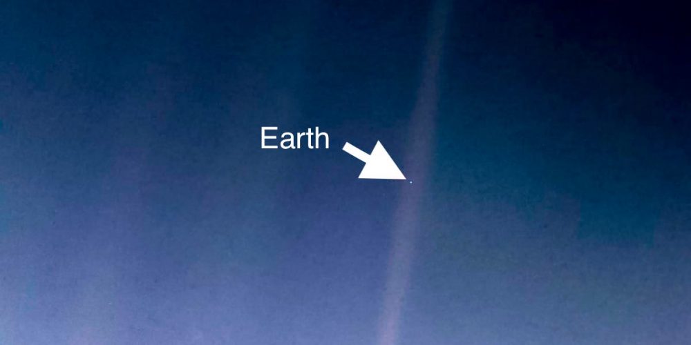 The Pale Blue Dot; Earth is that little dot in the vastness of space. Image Credit: NASA/JPL-Caltech.