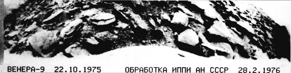 A close-up image of the rocks on the surface of Venus as seen by the Venera mission. This image was taken on February 28, 1976. Image Credit: Roscosmos.