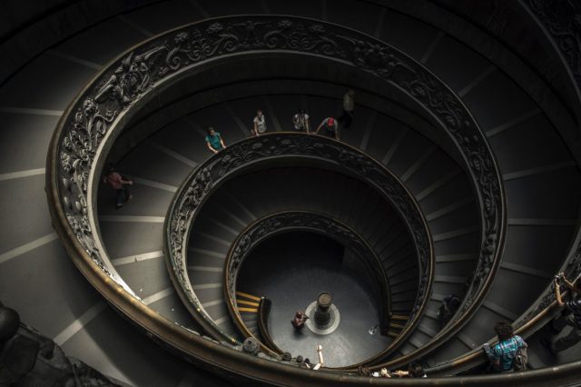 An image of the Bramante Staircase. Jumpstory.