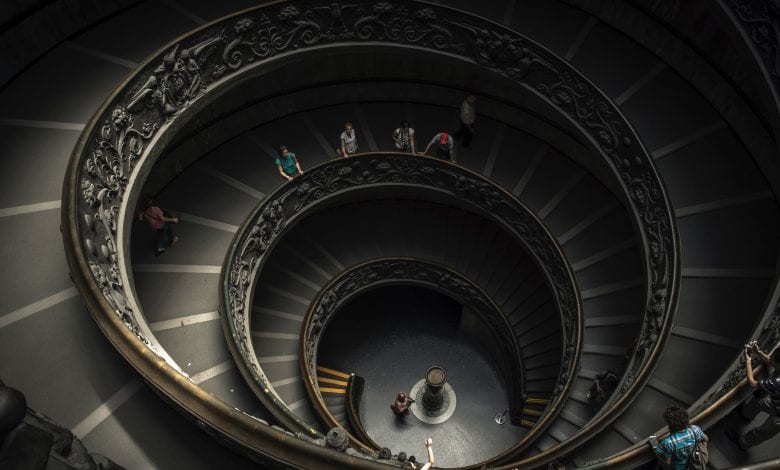 An image of the Bramante Staircase. Jumpstory.