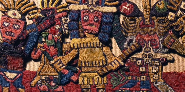 A fine example of the craftsmanship of the ancient Paracas culture - one of the many embroidered textiles found in the Paracas Necropolis.