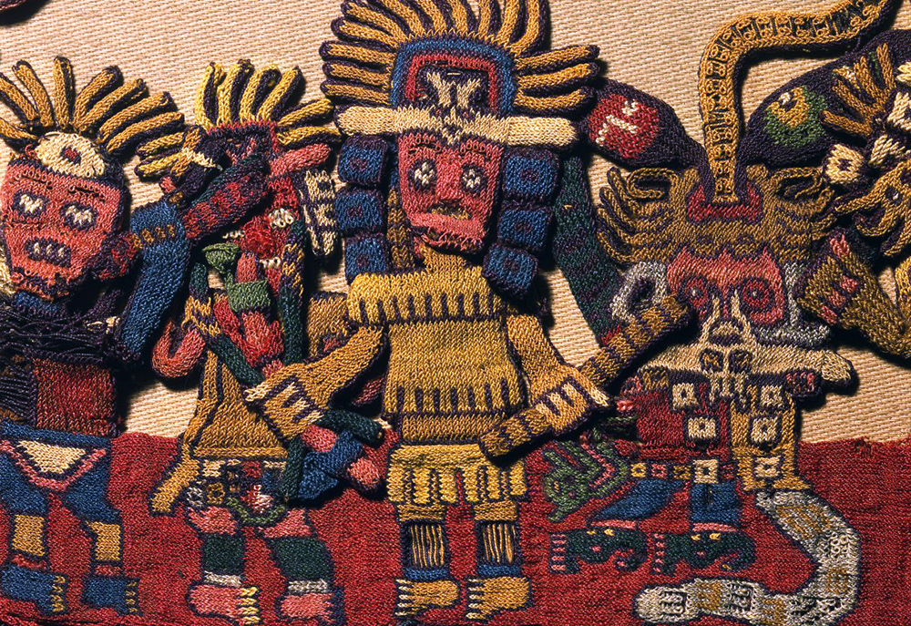 A fine example of the craftsmanship of the ancient Paracas culture - one of the many embroidered textiles found in the Paracas Necropolis.
