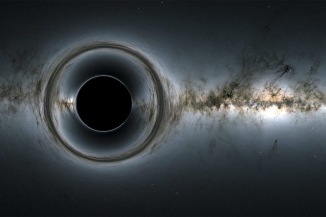 A Black Hole simulation provided by NASA to accompany their scientific explanation of a black hole. Credit: NASA