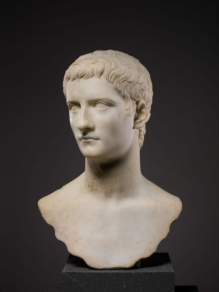 A beautiful marble bust of Roman Emperor Caligula. Credit: Met Museum