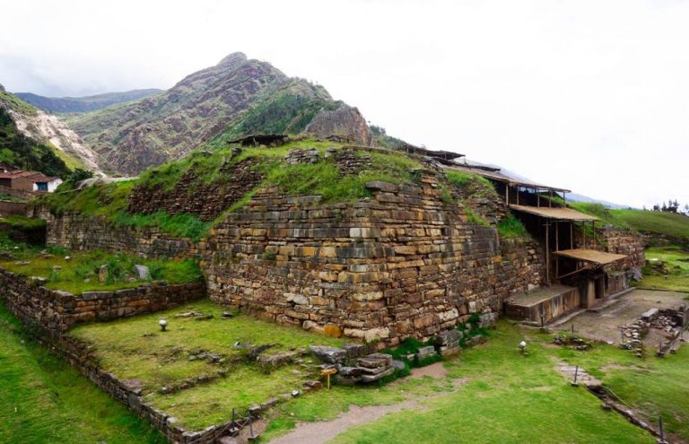 Side view of the remains of the ancient 