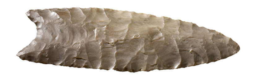 Clovis Point found in 1962 dated to around 13000 years ago. Source: British Museum