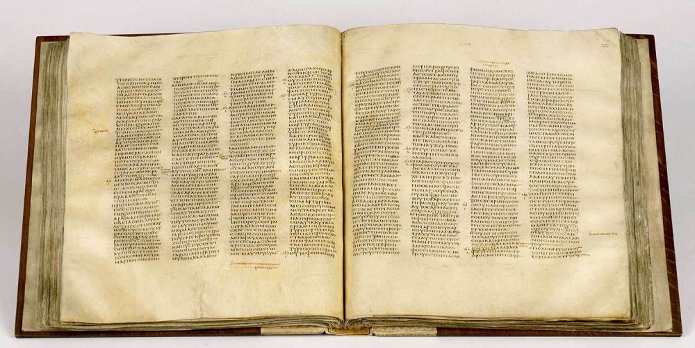 The Codex Sinaiticus from the 4th century. 