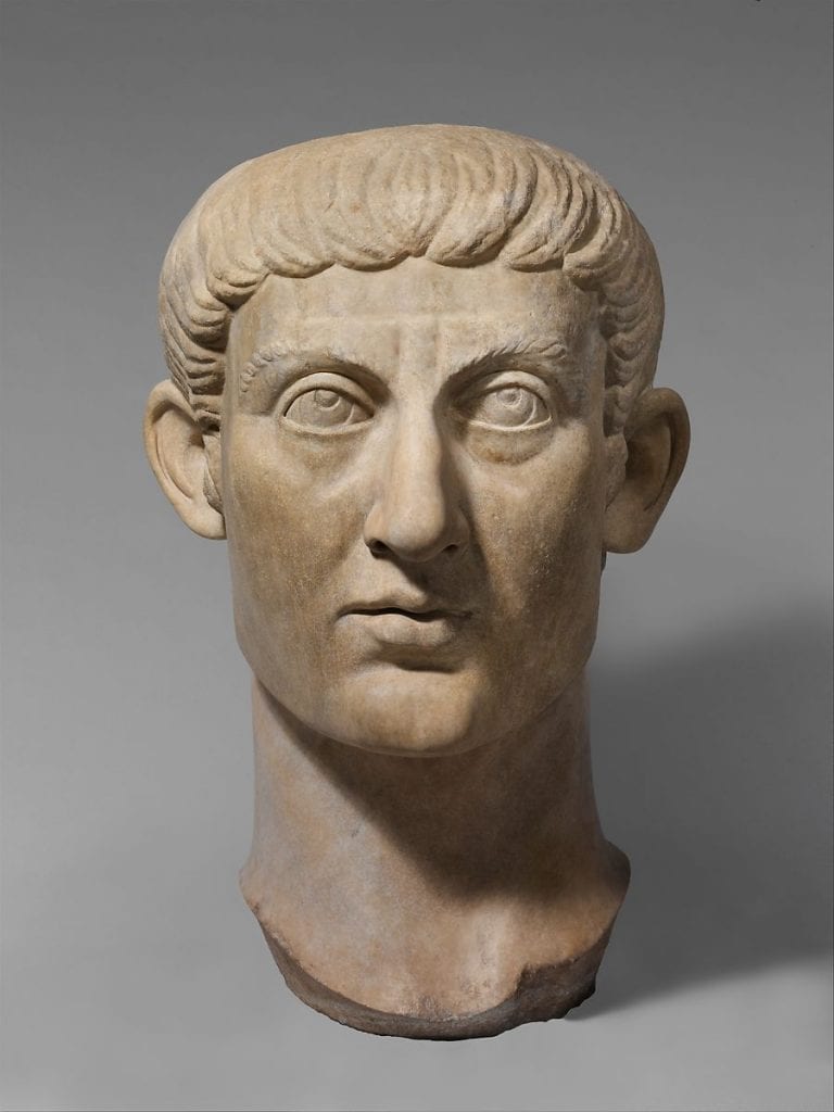 Roman Emperor Constantine the Great, marble bust. Credit: Met Museum