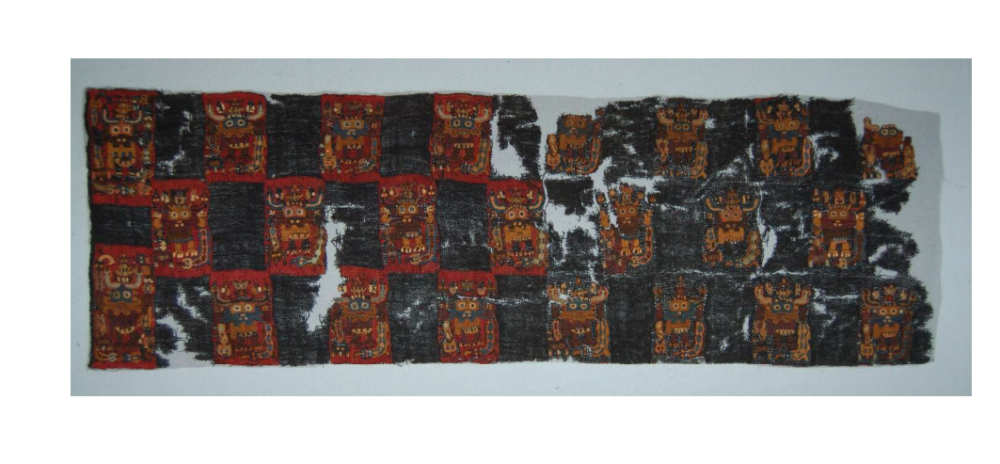 One of the more damaged Paracas Textile pieces exhibited in the British Museum.