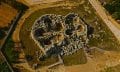 Aerial view over the ancient megalithic complex of Ggantija.