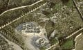 An old aerial photograph of the Hagar Qim Megalithic complex.