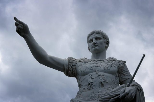 The statue of an ancient Roman emperor. Jumpstory.