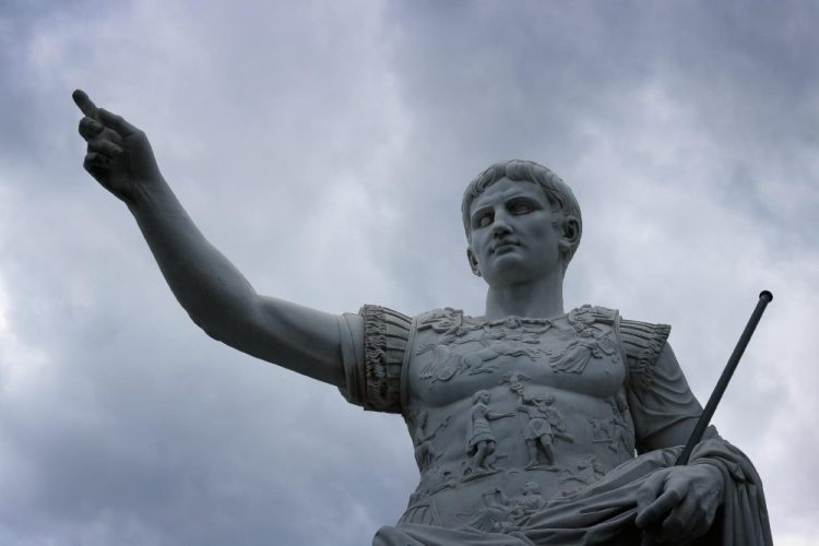 The statue of an ancient Roman emperor. Jumpstory.