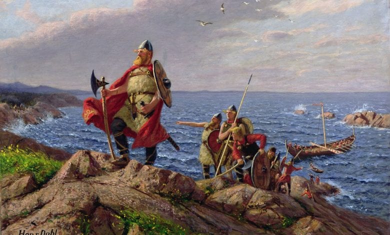Leif Erikson discovers America, a painting by Norwegian painter Hans Dahl (1849-1937). Credit: Wikiwand