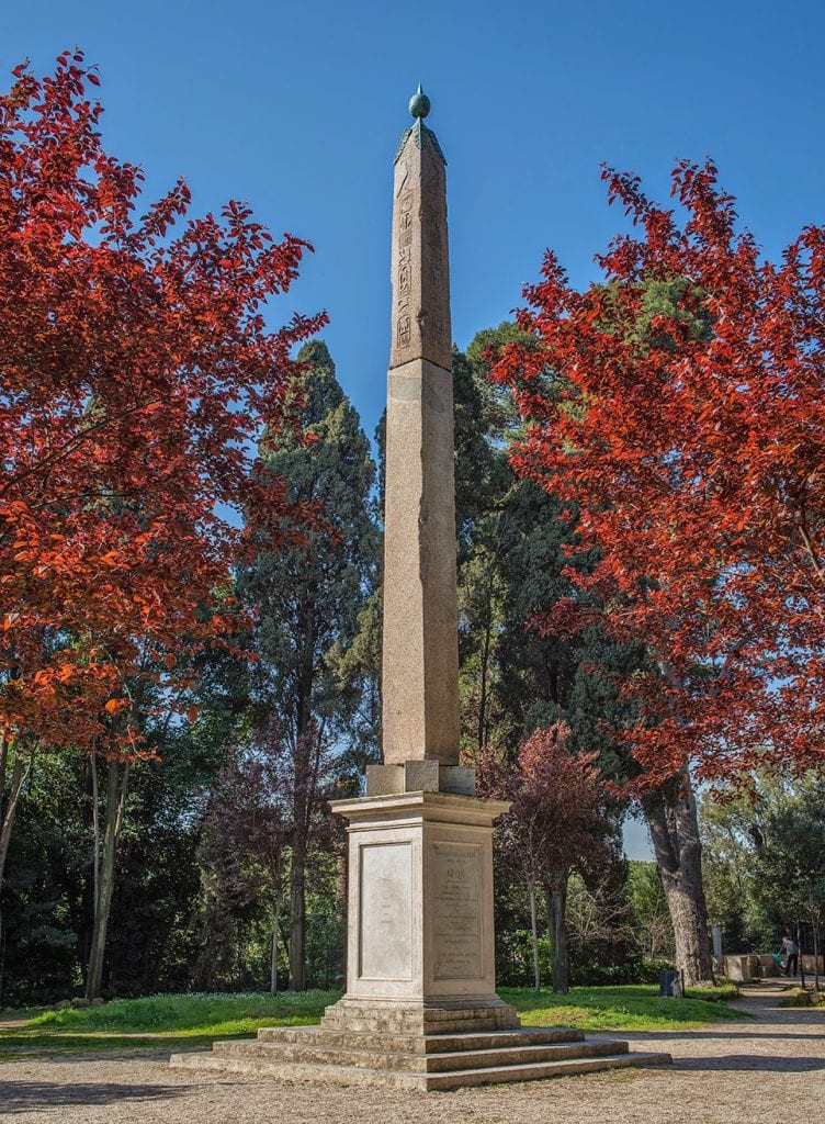 The Mattei Obelisk in Villa Celimontana.
