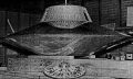 The alleged flying saucer of Otis Carr, powered by his mysterious antigravity technology, that was supposed to fly to the moon.