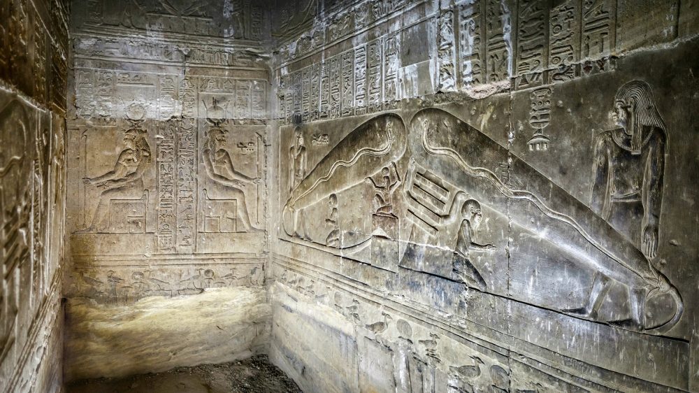 The reliefs in the Temple of Hathor whose depictions have raised so many questions. Credit: Shutterstock