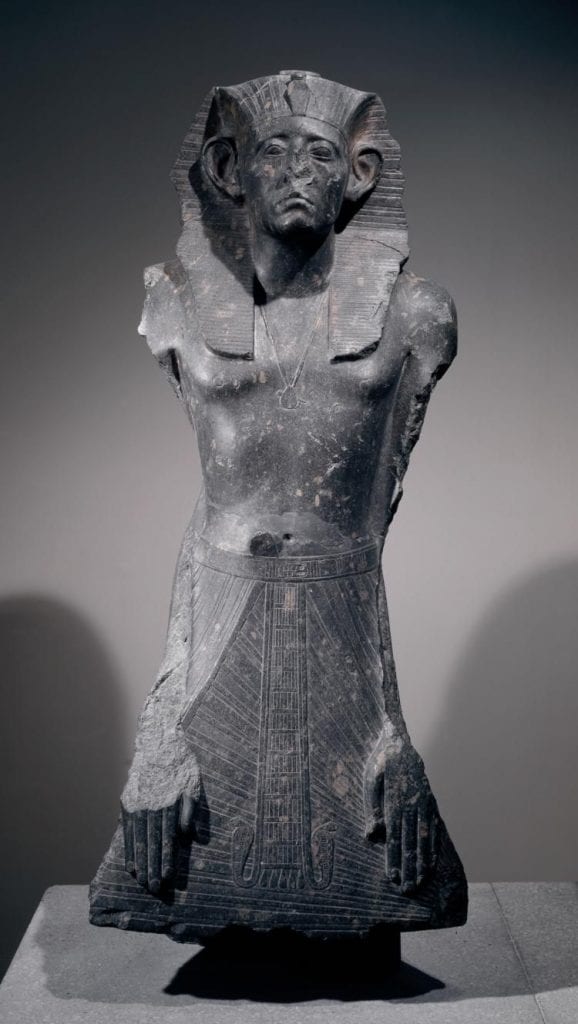 Granodiorite statue of Pharaoh Senurset III, again with a broken nose. Credit: British Museum